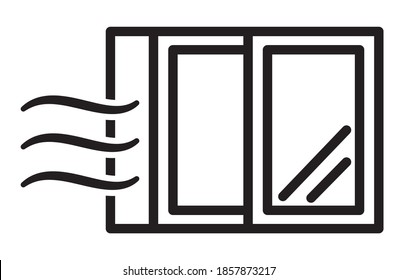 Ventilation illustration with windows slightly open