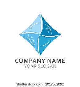 Logo de ventilación. Plantilla de diseño del logotipo de la turbina eólica. Icono de enfriador. ilustración vectorial.