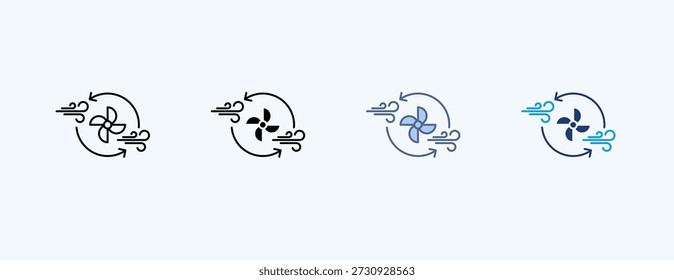 Ventilación Icono múltiple Vector de ilustración