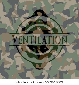 Ventilation on camouflaged pattern. Vector Illustration. Detailed.