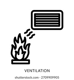 Ventilation Outline Icon Mini Illustration, Use For Modern Concept, Print, Ui, Ux Kit, Web And App Development. Vector Related To Firefighter, Rescue And More