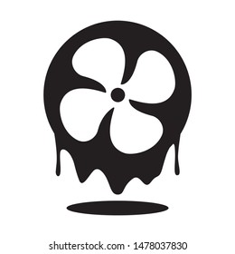 Ventilation pollution. The dirt has hit the fan. Glyph icon images. Vector illustration.