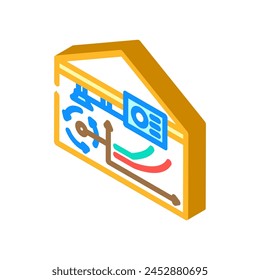 Vector isométrico de la velocidad de ventilación. símbolo de la velocidad de ventilación. ilustración de símbolo aislado