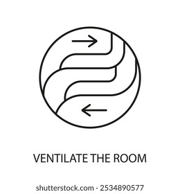 Ventilation of the room line icon vector with editable stroke.