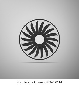 Ventilation sign icon. Ventilator symbol flat icon on grey background. Vector Illustration