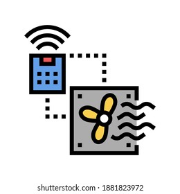 beatmen Sie intelligente Home Farbe Symbol Vektorgrafik. Lüftungs-Smart-Home-Schild. einzelne Symbolillustration