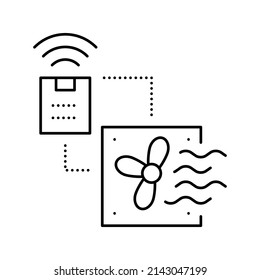 ventilation smart home line icon vector. ventilation smart home sign. isolated contour symbol black illustration