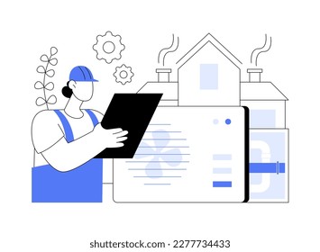 Ventilation system abstract concept vector illustration. Mechanical ventilation, airing and cooling system maintenance, exhaust fan, new air flow exchange, improve air quality abstract metaphor.