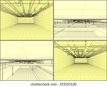 Ventilation System On The Ceiling Vector 01