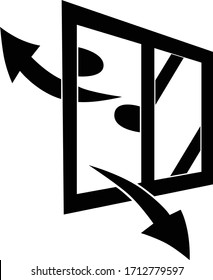 Icono de Ilustración diagonal de la ventana de ventilación