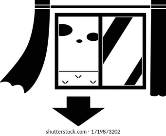 Ventilation Window Curtain Cloud Arrow Illustration Icon