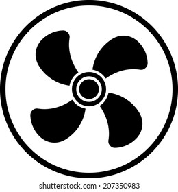 Ventilator airscrew. Air conditioner vector icon