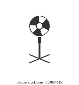 Ventilator, blower, propeller icon flat. Illustration isolated on white background. Vector grey sign symbol