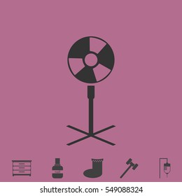 Ventilator, blower, propeller icon flat. Simple vector grey pictogram and bonus symbol