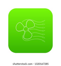 Ventilator icon green vector isolated on white background