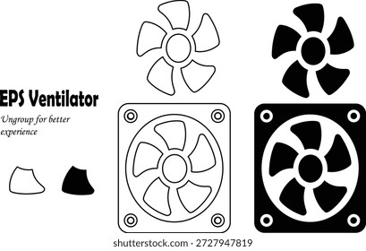 Ventilador com hélice e caixa (EPS 10)