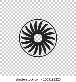 Ventilator symbol icon isolated on transparent background. Ventilation sign. Flat design. Vector Illustration