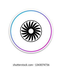 Ventilator symbol icon isolated on white background. Ventilation sign. Circle white button. Vector Illustration