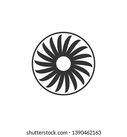 Ventilator symbol icon isolated. Ventilation sign. Flat design. Vector Illustration