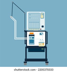 Ventilator, Used To Help Patients By Moving The Ventilated Air In And Out Of The Lungs To Deliver Air To Patients Whose Bodies Cannot Breathe Or Insufficient Breathing. Life Support Or Resuscitation