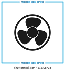 ventilator vector illustration eps10. Isolated badge fan for website or app - stock graphics