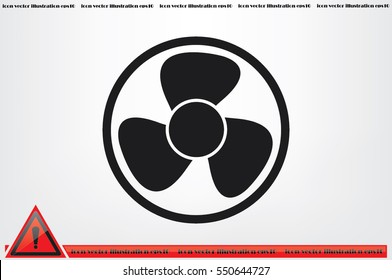 ventilator vector illustration eps10. Isolated badge fan for website or app - stock graphics.