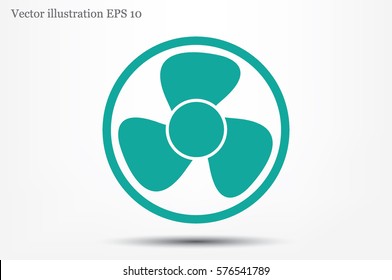 ventilator vector illustration eps10. Isolated badge fan for website or app - stock graphics.