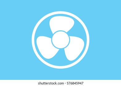 ventilator vector illustration eps10. Isolated badge fan for website or app - stock graphics.