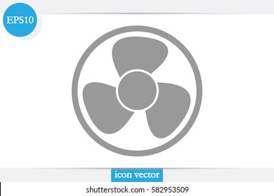 ventilator vector illustration eps10. Isolated badge fan for website or app - stock graphics.