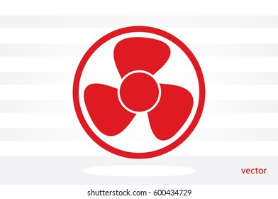 ventilator vector illustration eps10. Isolated badge fan for website or app - stock graphics