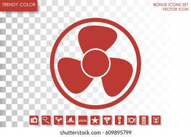 ventilator vector illustration eps10. Isolated badge fan for website or app - stock graphics