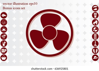 ventilator vector illustration eps10. Isolated badge fan for website or app - stock graphics
