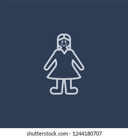 Ventriloquist icon. Trendy flat vector line Ventriloquist icon on dark blue background from Cinema collection. 