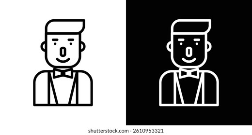 Ventriloquist icon Vector isolated outline drawing.