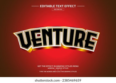 Venture 3D editable text effect template