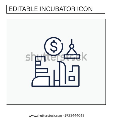 Venture builder line icon. Successfully producing new companies, helps grow and succeed. Profitable investment. Business concept. Isolated vector illustration.Editable stroke