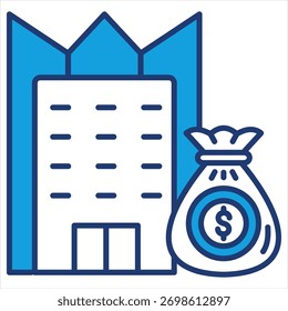 Venture Capital Ilustración vectorial de iconos azules