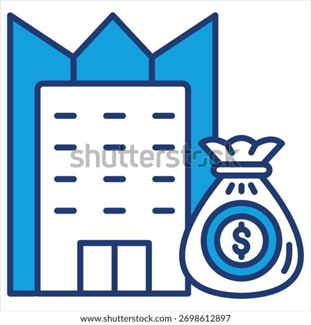 Venture Capital Blue Icon Vector Illustration