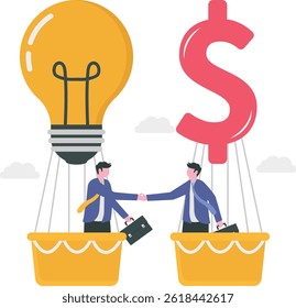 Capital de risco ou apoio financeiro para start-ups e empresas empreendedoras, fazer ideia de dinheiro ou ideias para o conceito de captação de fundos,

