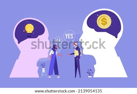 Venture capital or financial support for startup and entrepreneur company, make money idea or idea pitching for fund raising, changing idea for money concept