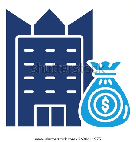 Venture Capital Flat Blue Icon Vector Illustration
