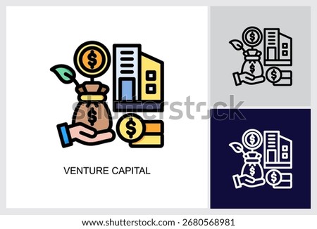 Venture Capital icon Multi Style Vector Illustration