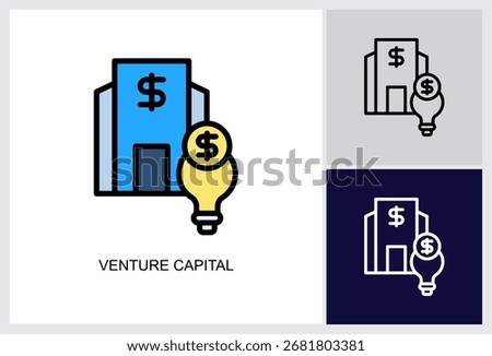 Venture Capital icon Multi Style Vector Illustration