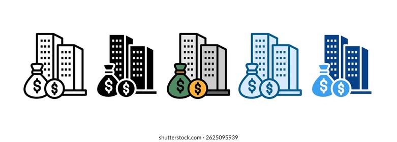 Conjunto de Ícones de Capital de Risco Coleção de Vários Estilos