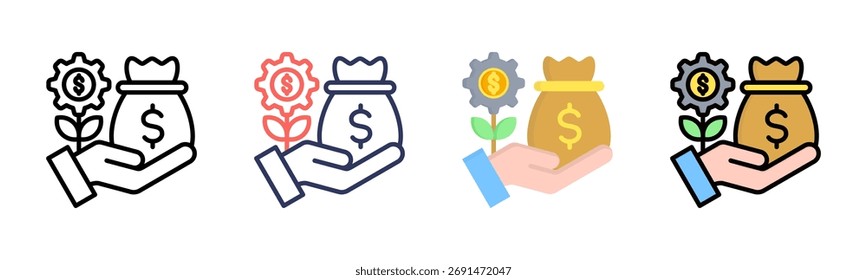 Conjunto de iconos de capital de riesgo colección de estilo múltiple