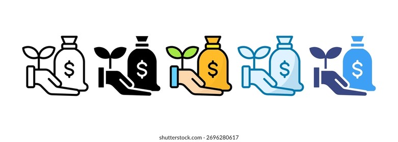 Conjunto de iconos de capital de riesgo Colección de estilo múltiple