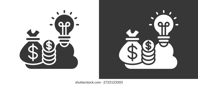 Conjunto De Iconos De Capital De Riesgo Colección De Vector Aislada En Blanco Y Negro