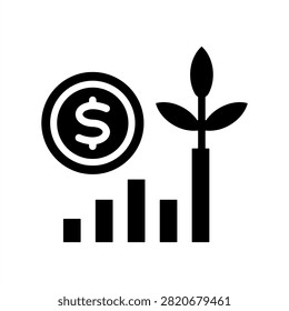 Venture Capital Icon - Solid Black Glyph Icons For Startup and Business Accelerator