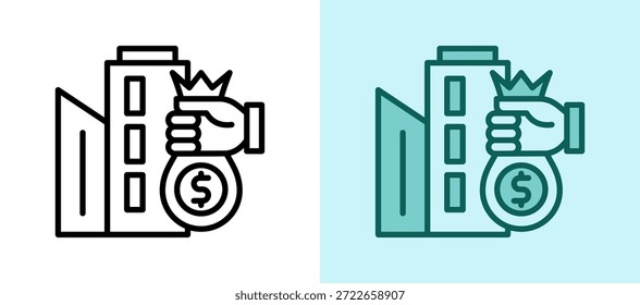 Venture Capital Icon whitegreen Vector Illustration