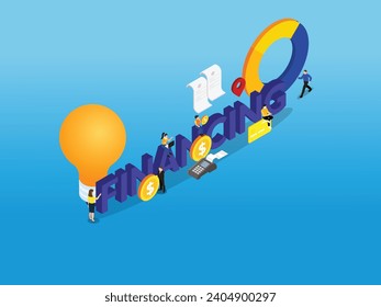 Venture capital, venture investment, venture financing isometric 3d vector concept